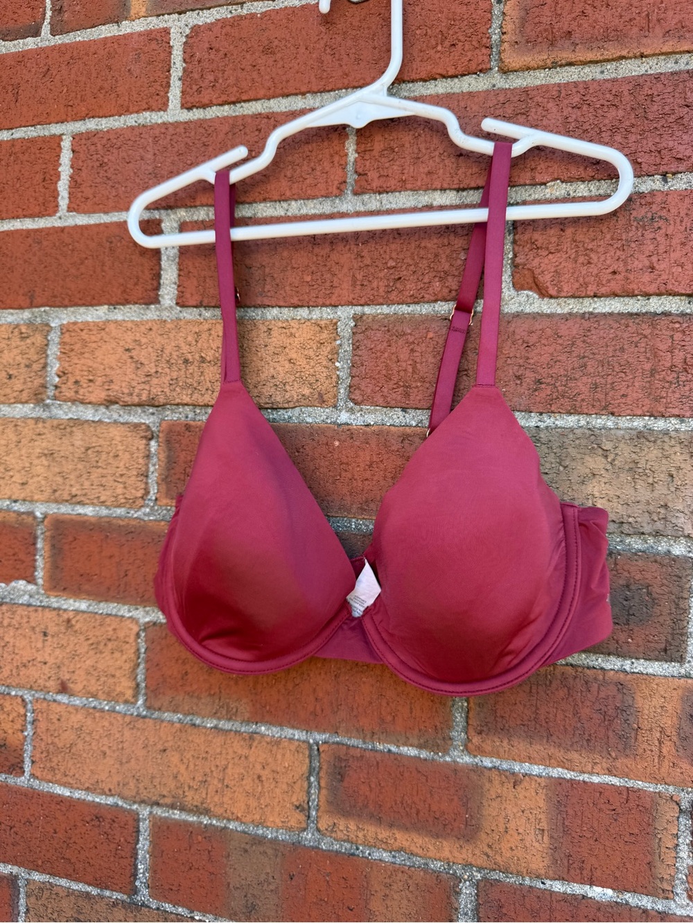 Aerie Real Me Full Coverage Underwire Bra Burgundy Stars Size 34C